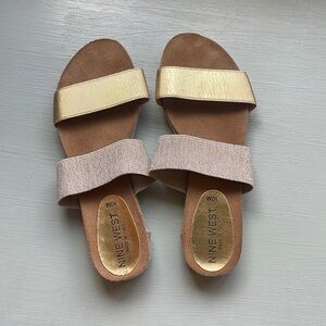 NINE WEST GOLD BAND SANDALS